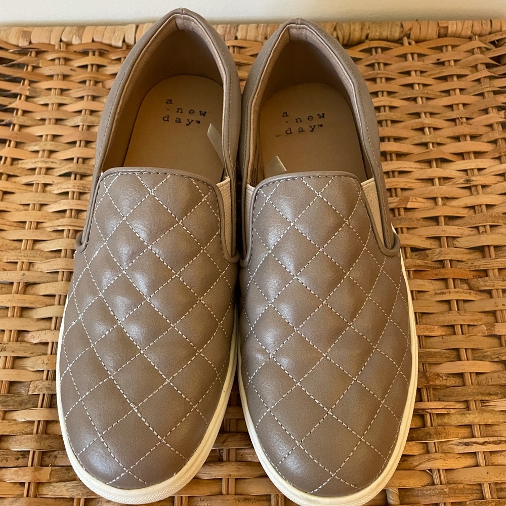 Taupe slip on sneaker